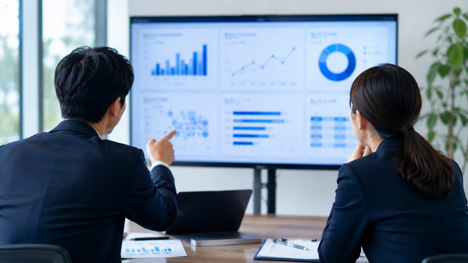 人時生産性ダッシュボードを確認する様子